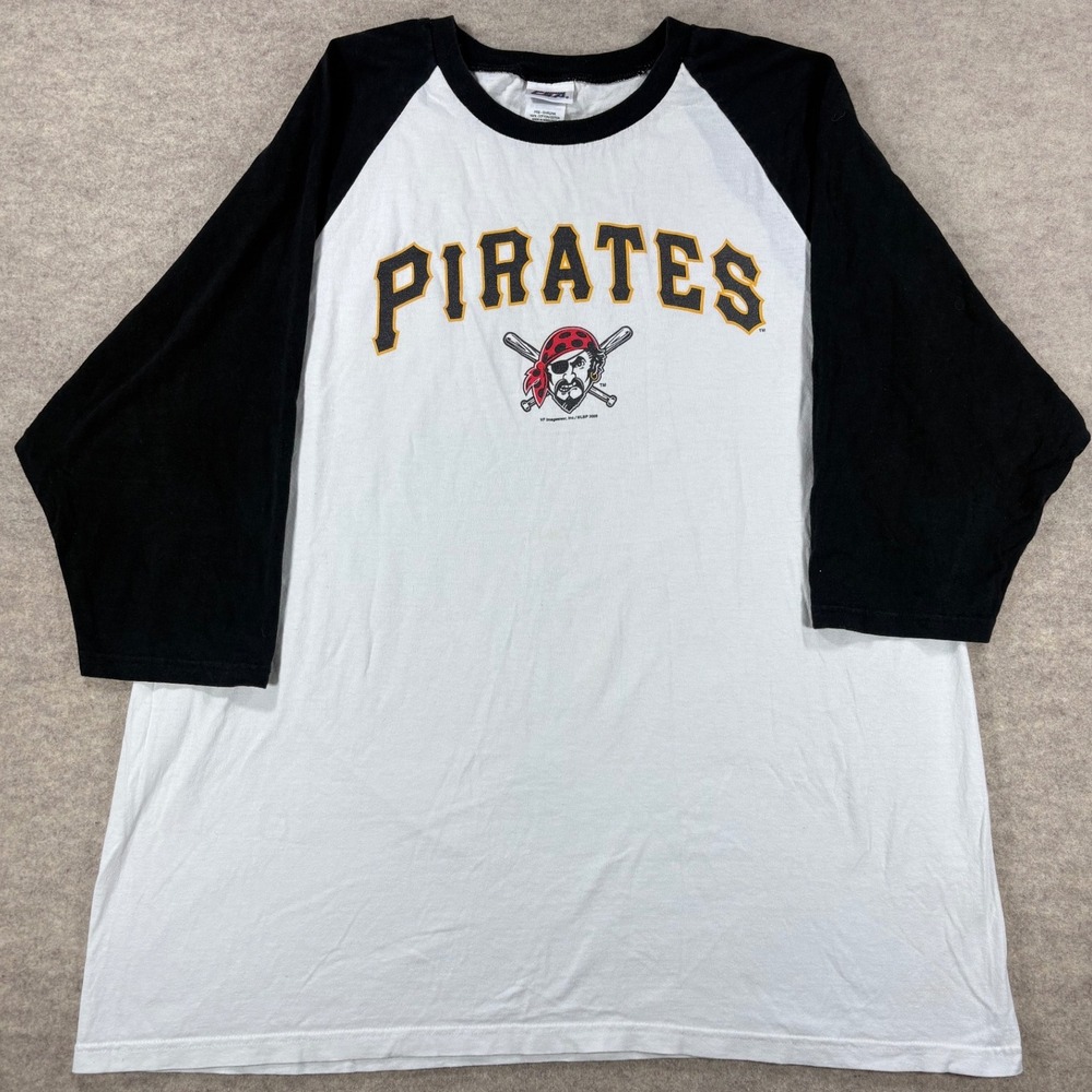 CSA 2008 Pittsburgh Pirates MLB Baseball Raglan T-Shirt 3/4 Sleeve White 2XL